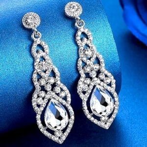 Sparkling Silver Crystal Earrings